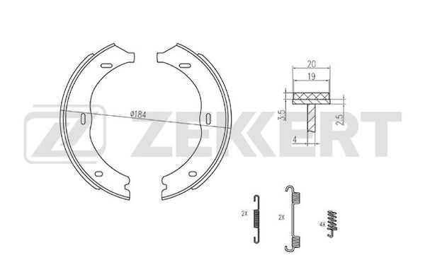 Колодки торм бараб задн стоян торм с уст компл mb v-class w447 14- viano w639 03- vito w639 03- Zekkert BK-4323 Мерседес 2330₽