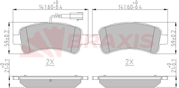 Колодки тормозные дисковые задние, комплект - BRAXIS AA0614