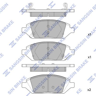 Колодки тормозные передние chevrolet Spark R13 - Sangsin SP1836