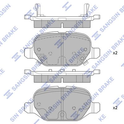 Колодки тормозные задние fiat 500 e - Sangsin SP4151