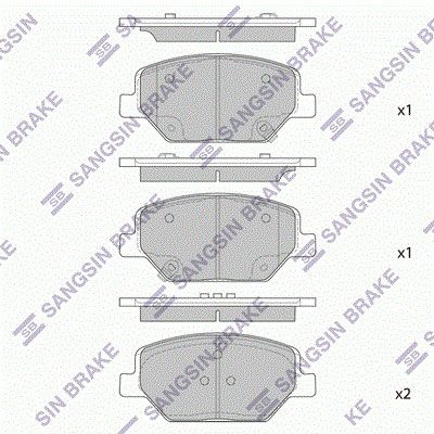 колодки дисковые передние!\ Opel Astra k 1.0 15> - Sangsin SP4284