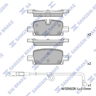 колодки дисковые задние!\ Chevrolet Silverado 1500 19> - Sangsin SP4395