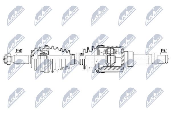 Полуось jeep compass/patriot 2.0/2.4 4WD 08- /atm,front,right/ | перед прав | - NTY NPW-CH-044