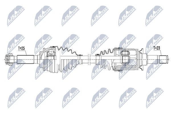 Полуось jeep compass/patriot 2.0/2.4 4WD 08- /atm,rear,right/ | зад прав | - NTY NPW-CH-050