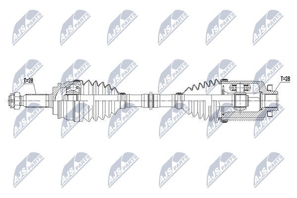 Полуось jeep compass 2WD 2.4 14- /atm,right/ | прав | - NTY NPW-CH-056
