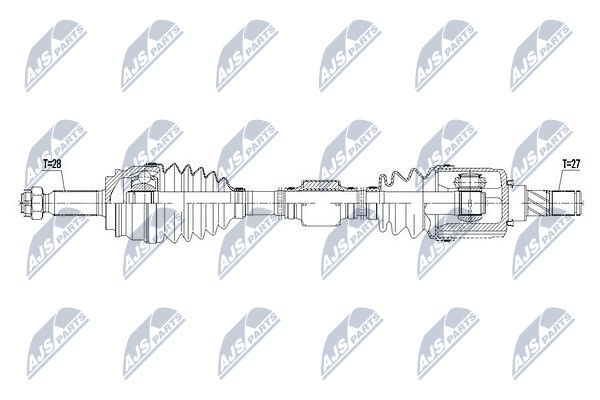 Полуось jeep compass 2WD 2.0 -14 /atm,right/ | перед прав | - NTY NPW-CH-062