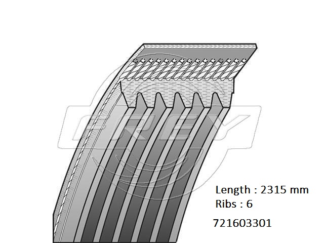 Ремень поликлиновый 6pk2315 - Frey 721603301