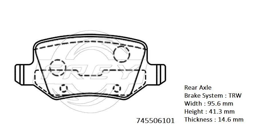 Колодки тормозные w168 w169 w245 w414 - Frey 745506101