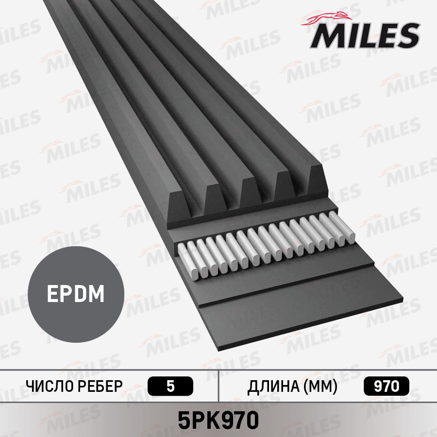 Ремень приводной поликлиновой - Miles 5PK970