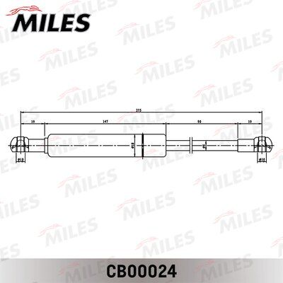 Упор газовый кр. багажника audi 80/90 86-91 - Miles CB00024