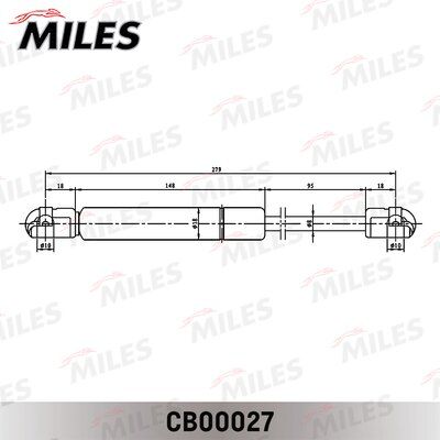 Упор газовый кр. багажника audi/vw a4/passat variant 95-00 - Miles CB00027