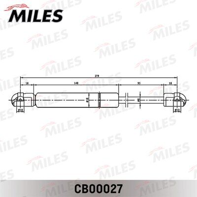 Упор газовый кр. багажника audi/vw a4/passat variant 95-00 - Miles CB00027