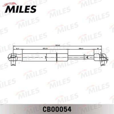 Упор газовый крышки багажника hyundai tucson 04- - Miles CB00054