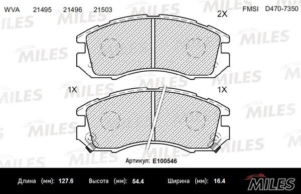 Колодки тормозные subaru impreza/legacy 1.6-2.2 89-00 передние - Miles E100546