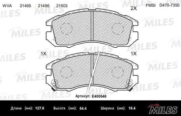 Колодки тормозные subaru impreza/legacy 1.6-2.2 89-00 передние - Miles E400546