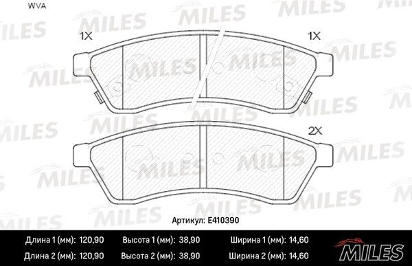 Колодки тормозные дисковые - Miles E410390