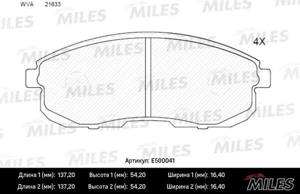 Колодки тормозные nissan juke/maxima/teana/tiida/suzuki SX4 перед. б/инд.износа Ceramic - Miles E500041
