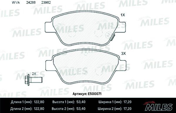 Колодки тормозные opel corsa d 06> передние Ceramic - Miles E500071