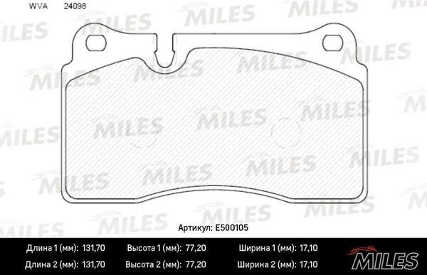 Колодки тормозные volkswagen touareg 02- передние Ceramic - Miles E500105