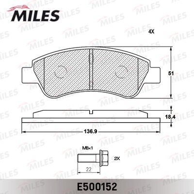 Колодки тормозные citroen C4 03-/peugeot 307/partner 1.4/1.6 -esp передние Ceramic - Miles E500152