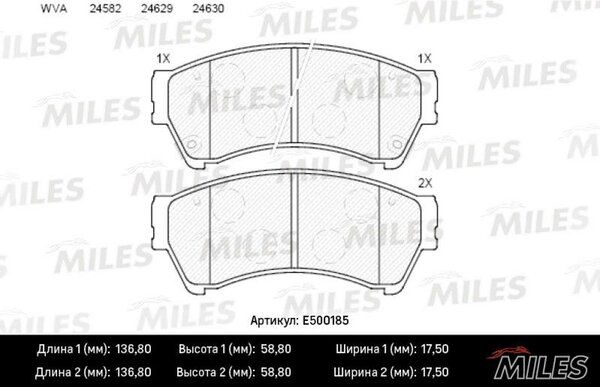 Колодки тормозные mazda 6 1.8-2.5 08- передние Ceramic - Miles E500185