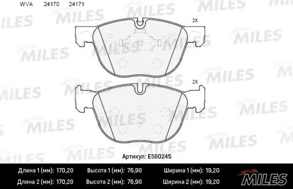 Колодки тормозные BMW X5 E70 07-/x6 E71 08- передние Ceramic - Miles E500245