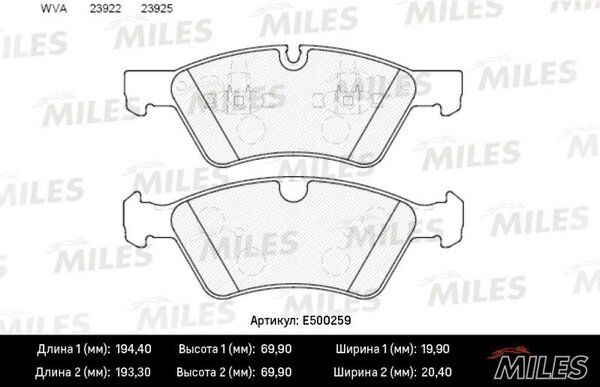 Колодки тормозные mercedes w164 (ml)/x164 (gl)/w211/w251 04> передние Ceramic - Miles E500259