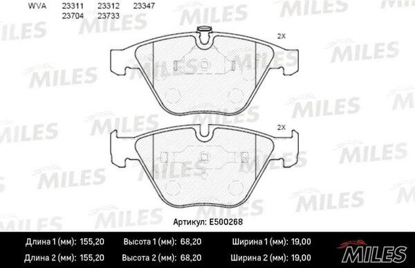 Колодки тормозные BMW e60/e61/e65 передние Ceramic - Miles E500268
