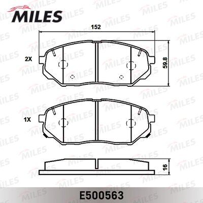 Колодки тормозные KIA sorento III 15- передние Ceramic - Miles E500563