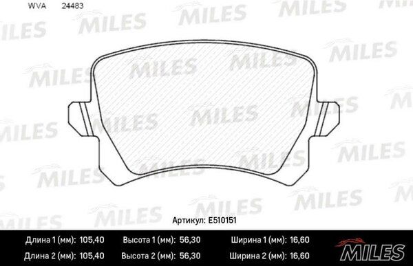 Колодки тормозные дисковые - Miles E510151