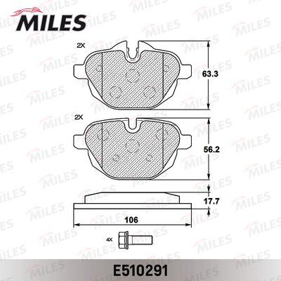 Колодки тормозные дисковые - Miles E510291