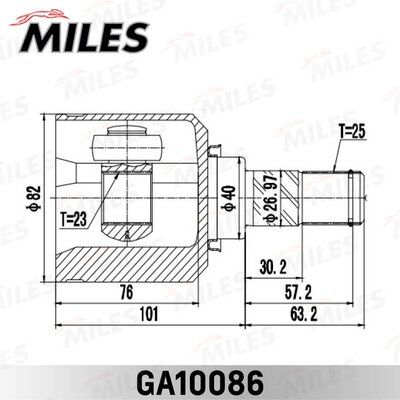 Шрус внутренний - Miles GA10086