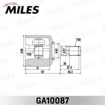 Шрус Nissan almera JPN make внутр. правый - Miles GA10087