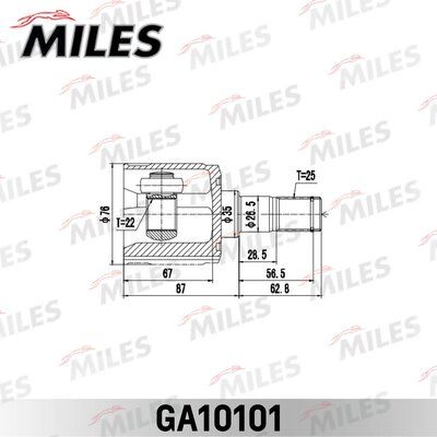 Шрус Hyundai Santa Fe CM 06 12 внут. - Miles GA10101