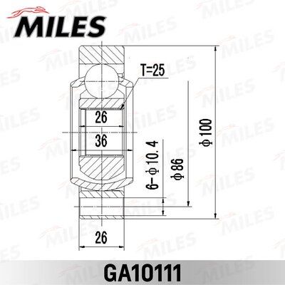 Шрус MB 190 w201/e w124 1.8-2.5td 82-93 зад.внутр. - Miles GA10111