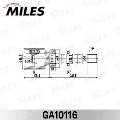 Шрус toyota rav4 aca3# 05-12/estima gsr5# 06- внутр. прав. - Miles GA10116