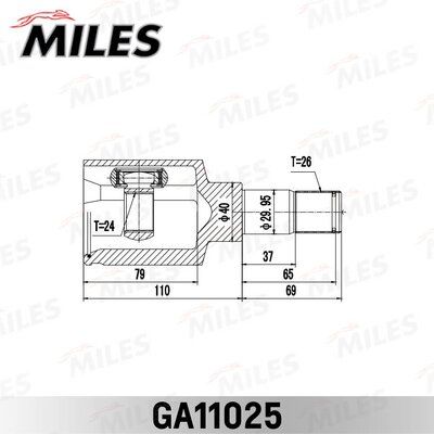 Шрус ford transit connect TC7 2002-2013 внутр. Лев. - Miles GA11025