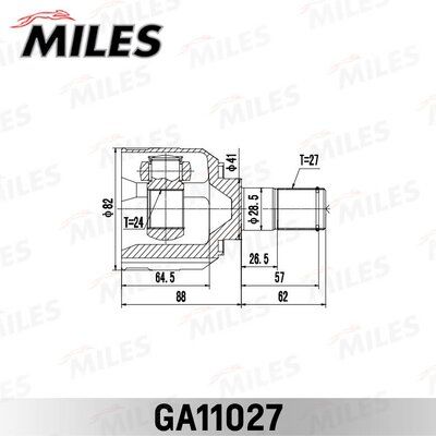 Шрус KIA soul 08 (2008-) [gen] внутр. лев. - Miles GA11027