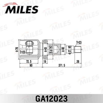 Шрус ford focus c-max CAP 2003-2007 [eu] внутр правый - Miles GA12023