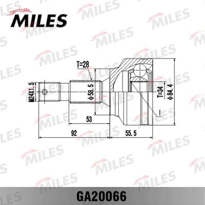 Шрус citroen c8/peugeot 407/807 1.6-2.2 02- нар. - Miles GA20066