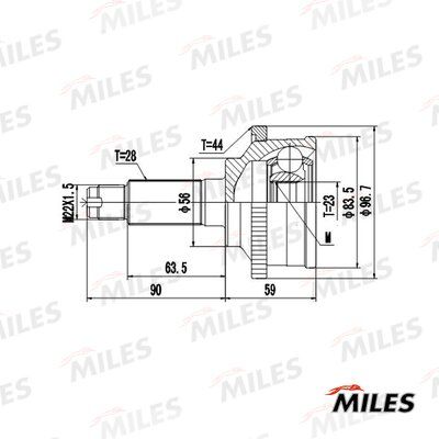 Шрус mazda 626 2.0 97- нар.(ABS) - Miles GA20230