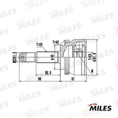 Шрус nissan almera 1.5d/1.8 00- нар. - Miles GA20286