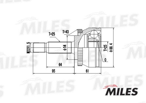 Шрус volvo s40/v40 1.6-2.0 96-00 нар.(ABS) - Miles GA20508