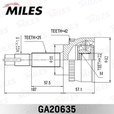 Шрус nissan almera n16/bluebird sylphy/sunny 1.5-2.0d 00-05 нар. +abs - Miles GA20635