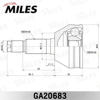 Шрус chery fora 06-нар. - Miles GA20683