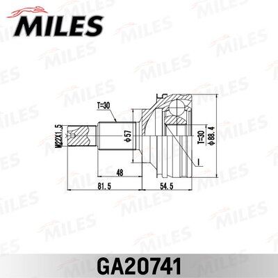 Шрус Lexus is250/350 AWD 05-13 -нар. - Miles GA20741
