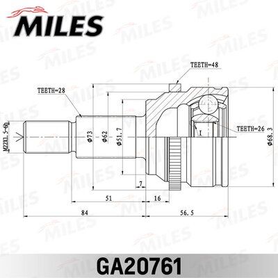 Шрус mazda cx-5 KE 2011- нар. зад. ABS - Miles GA20761