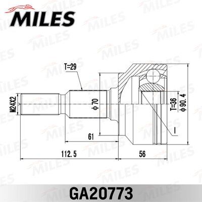 Шрус jeep grand cherokee III 2004-2010 нар. - Miles GA20773