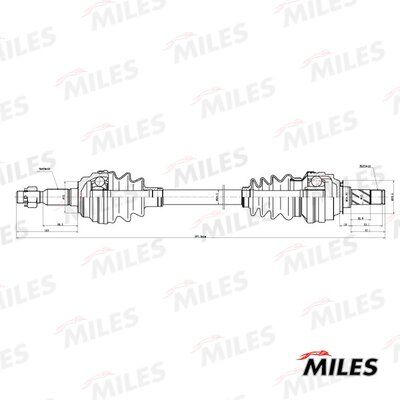 Привод в сборе opel astra 1.4-1.7d 98-09 лев. - Miles GC01081