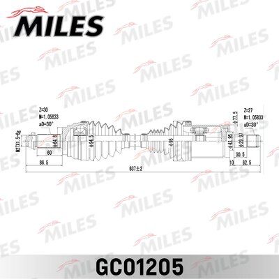 Привод в сборе BMW X5 E70 / X6 E71 - левый - Miles GC01205